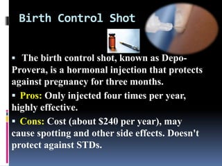 Birth Control Shot Pros And Cons